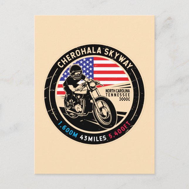 Cherohala Skyway National Scenic Byways Motorcycle Postcard (Front)
