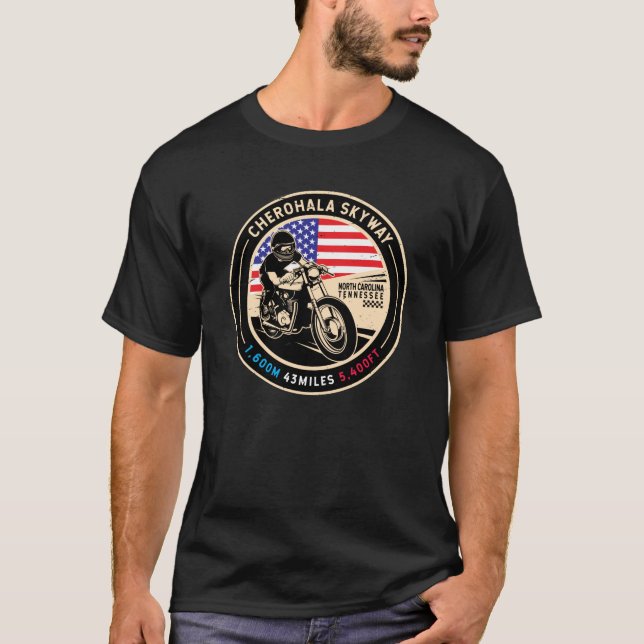 Cherohala Skyway National Scenic Byways Motorcycle T-Shirt (Front)