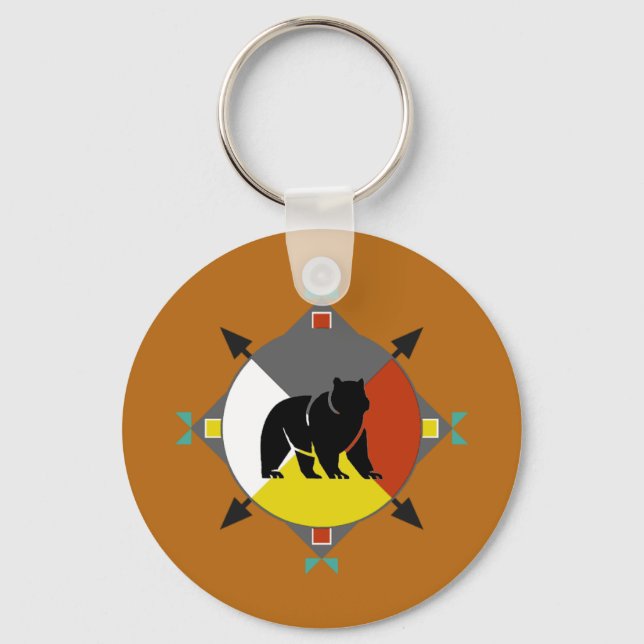 Cherokee Bear Four Directions Keychain (Front)