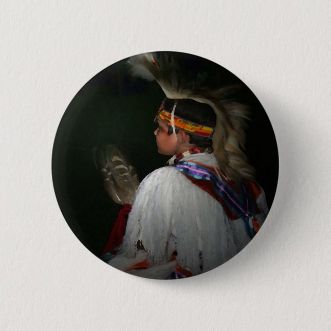 Cherokee Boy 2 Inch Round Button (Front)