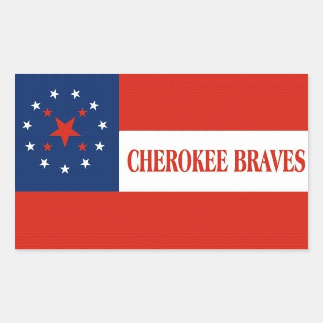 Cherokee Braves Flag, United States Sticker (Front)