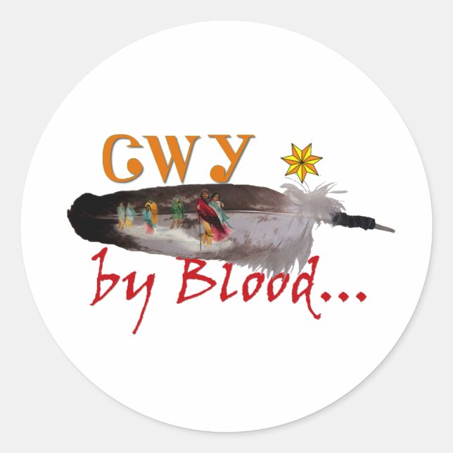 Cherokee by Blood Classic Round Sticker (Front)