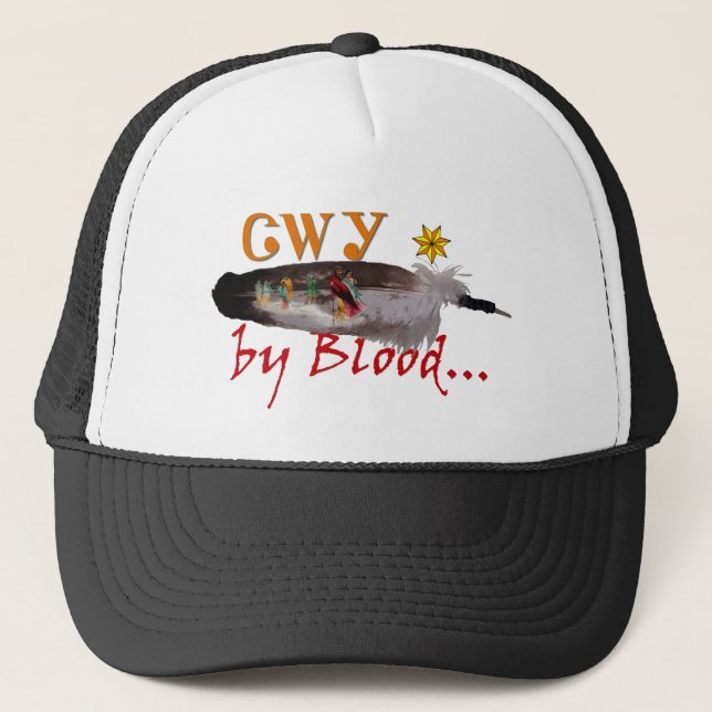 Cherokee by Blood Trucker Hat (Front)
