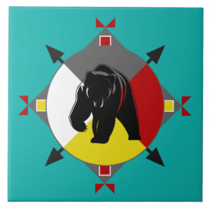 Cherokee Four Directions Bear Ceramic Tile