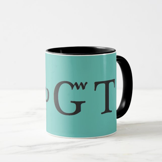 Cherokee I Love You Aqua Blue Mug à deux tons (Devant droit)