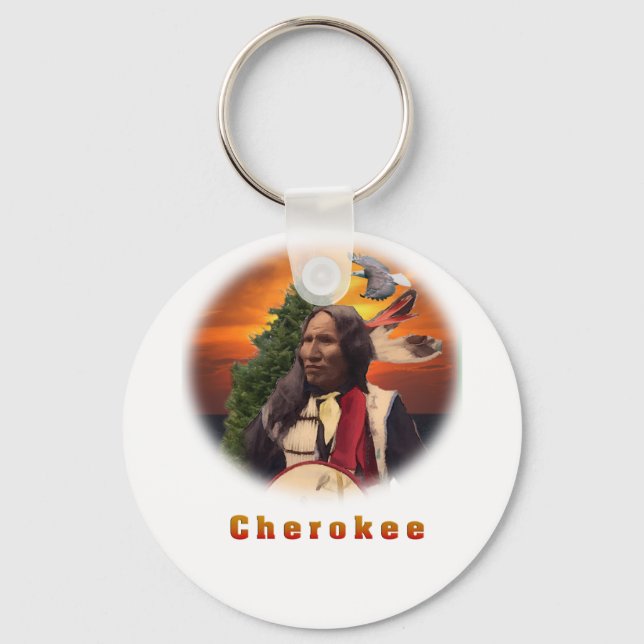 Cherokee Indian art Keychain (Front)