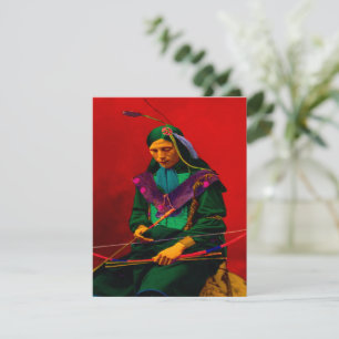 Cherokee Indian Pop Art Flat Greeting Card