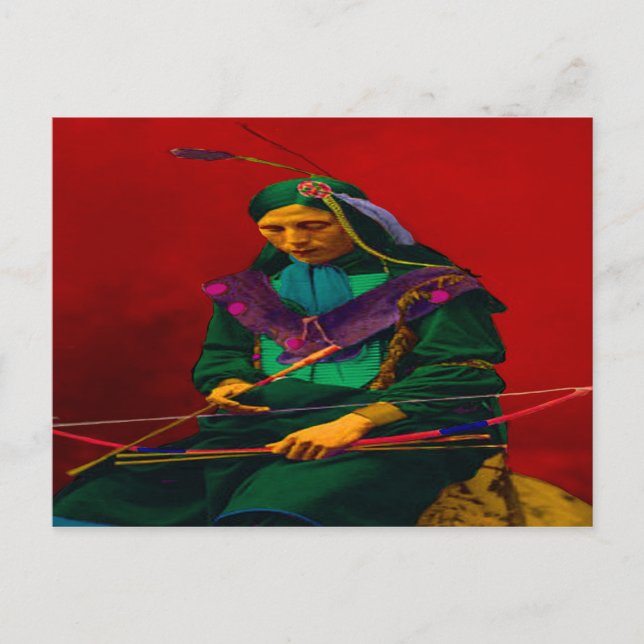 Cherokee Indian Pop Art Postcard (Front)