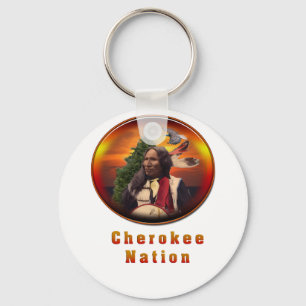 Cherokee indians art keychain