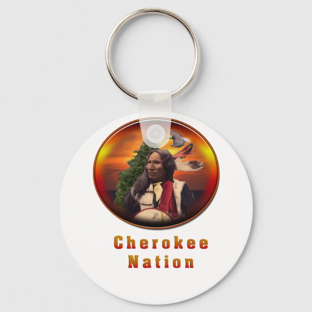 Cherokee indians art keychain (Front)