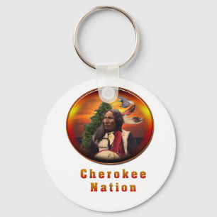 Cherokee indians art keychain