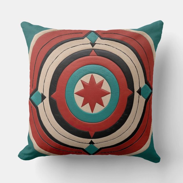 Cherokee Inspired Geometric Throw Pillow (Front)