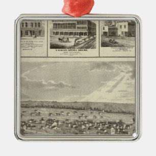 Cherokee, Iowa, 1875 businesses in Centerville Metal Ornament