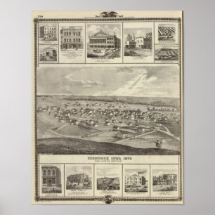 Cherokee, Iowa, 1875 businesses in Centerville Poster