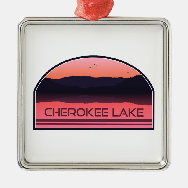 Cherokee Lake Tennessee Red Sunrise Metal Ornament (Front)