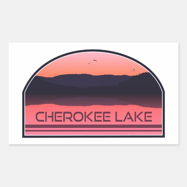 Cherokee Lake Tennessee Red Sunrise Sticker (Front)