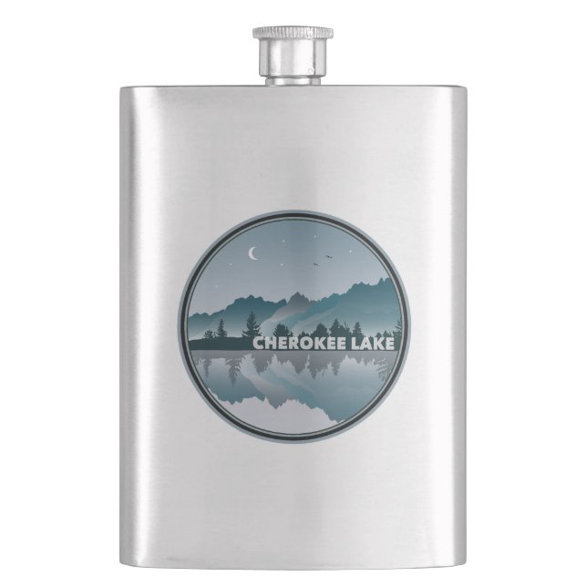 Cherokee Lake Tennessee Reflection Hip Flask (Front)