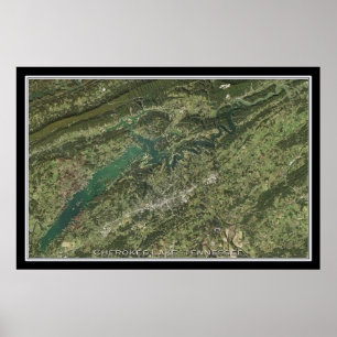 Cherokee Lake Tennessee Satellite Poster Map