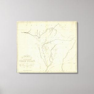 Cherokee Map Canvas Print