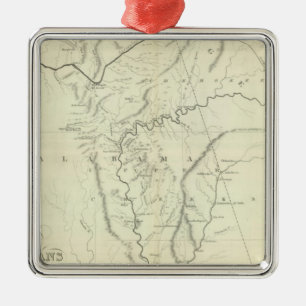 Cherokee Map Metal Ornament