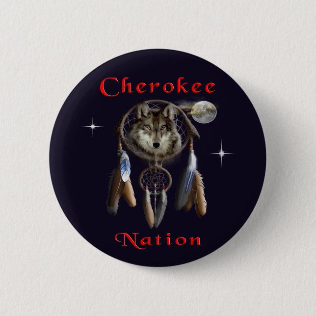 Cherokee nation 2 inch round button (Front)