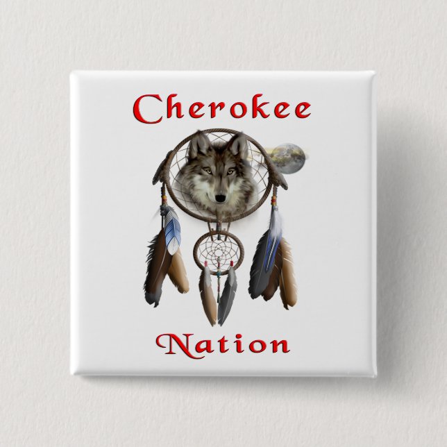  Cherokee nation 2 Inch Square Button (Front)