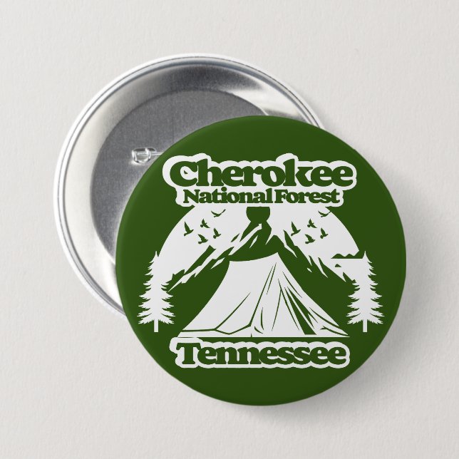 Cherokee National Forest Tennessee 3 Inch Round Button (Front & Back)