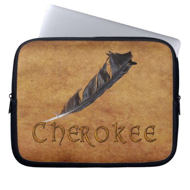 CHEROKEE Native American Feather Laptop Sleeve (Front)