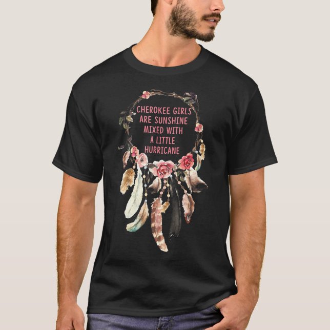 Cherokee Native American girls t shirt T-Shirt (Front)