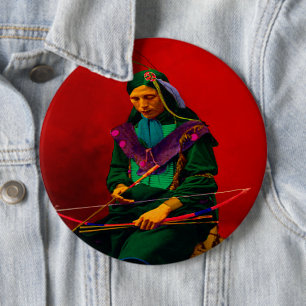Cherokee Native American Pop Art Button