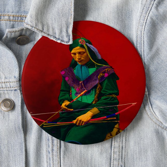 Cherokee Native American Pop Art Button (In Situ)