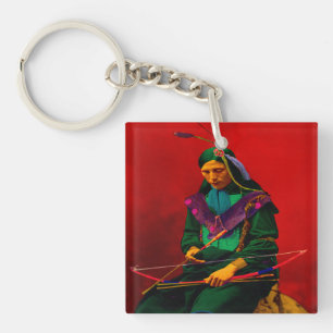 Cherokee Native American Pop Art Keychain