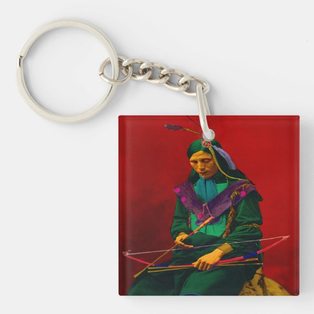 Cherokee Native American Pop Art Keychain (Front)