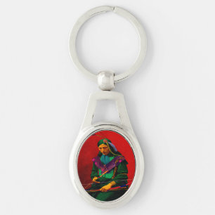Cherokee Native American Pop Art Keychain