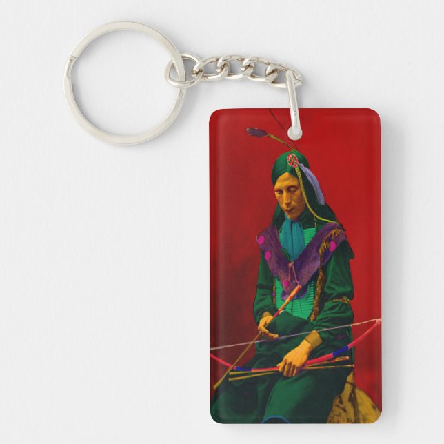 Cherokee Native American Pop Art Keychain (Front)