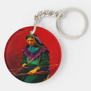 Cherokee Native American Pop Art Keychain