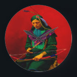 Cherokee Native American Pop Art Large Clock<br><div class="desc">The Cherokee were a Native American tribe indigenous to the
Southwestern United States.</div>