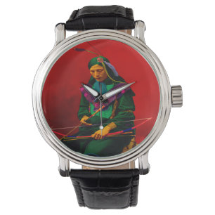 Cherokee Native American Pop Art Watch