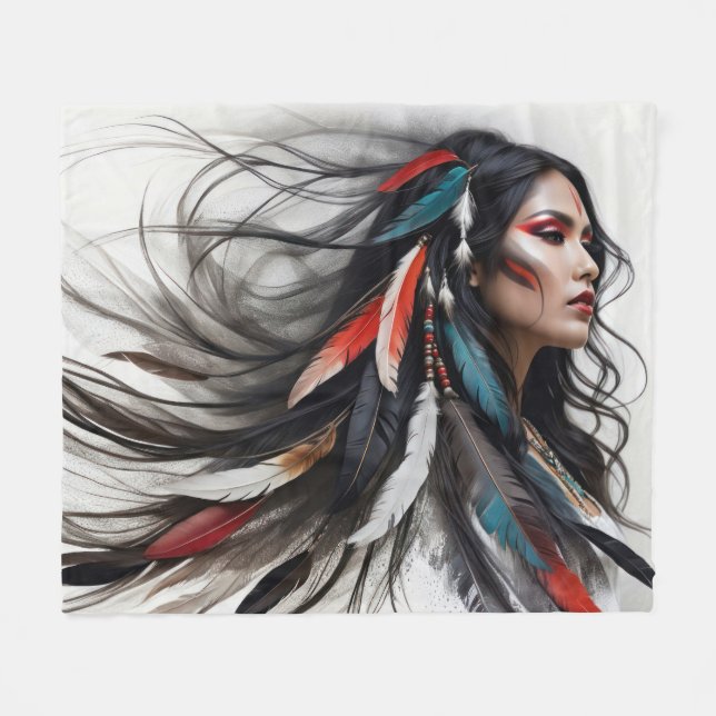 Cherokee Pride 4 Fleece Blanket (Front (Horizontal))