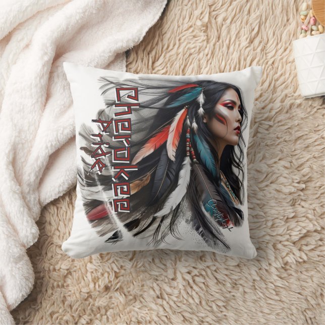 Cherokee Pride 4 Throw Pillow (Blanket)