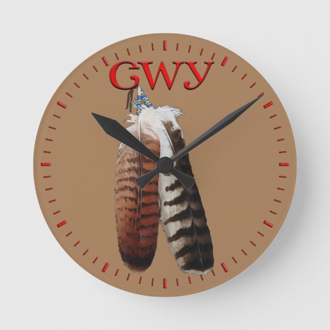 Cherokee Pride Round Clock (Front)