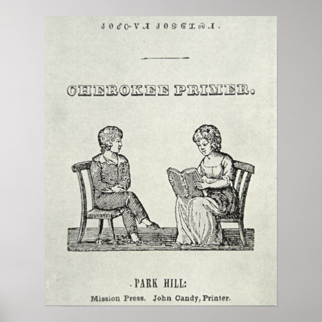 Cherokee Primer, 1845 (engraving) Poster (Front)