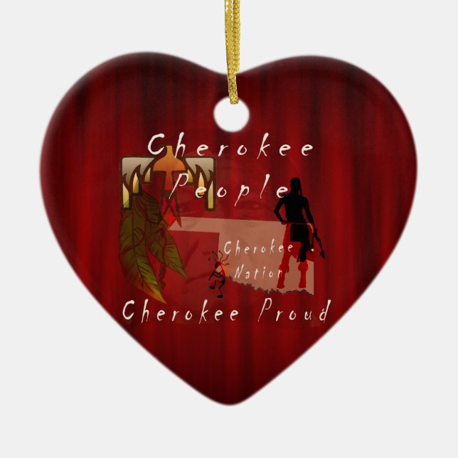 cherokee proud ceramic ornament (Front)