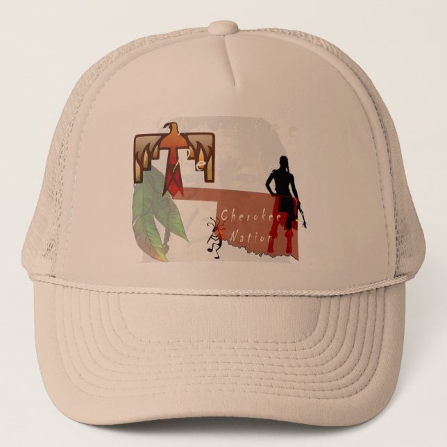 cherokee proud trucker hat (Front)