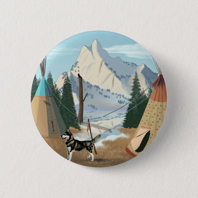 Cherokee Village 2 Inch Round Button (Front)
