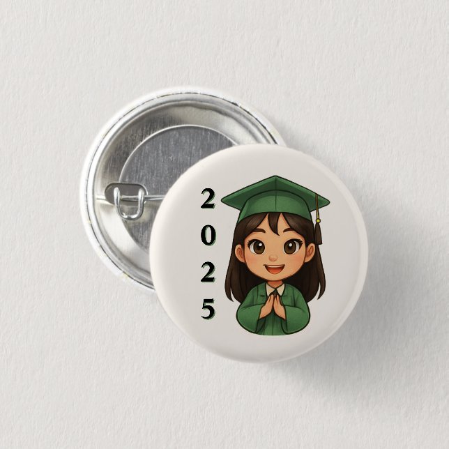 Cherrful 2025 Graduate  1 Inch Round Button (Front & Back)