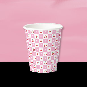 Cherrie , Little Flower , Pink White Paper cup
