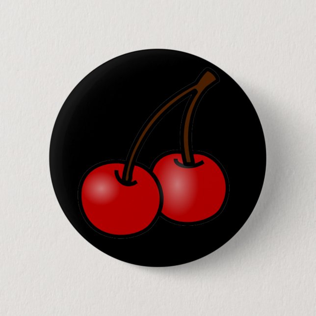 CHERRIES! 2 INCH ROUND BUTTON (Front)