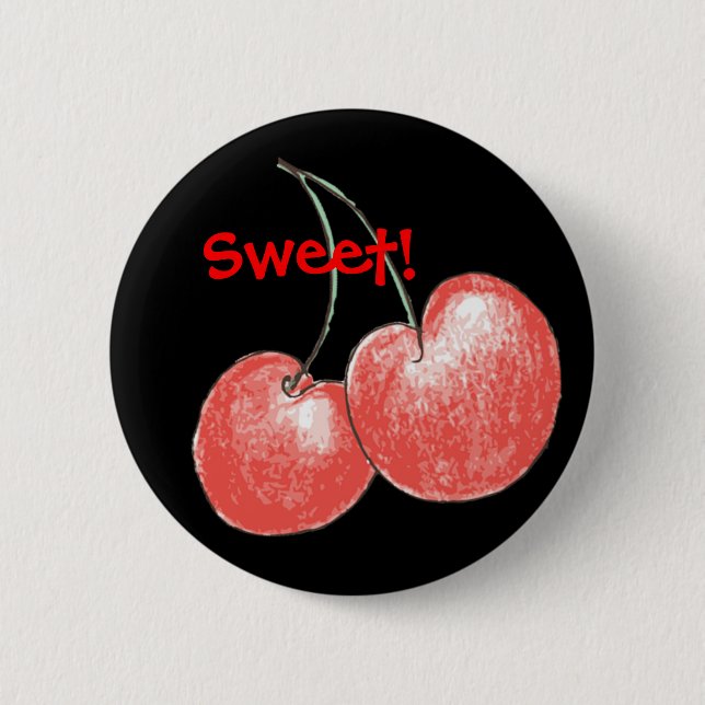 Cherries 2 Inch Round Button (Front)