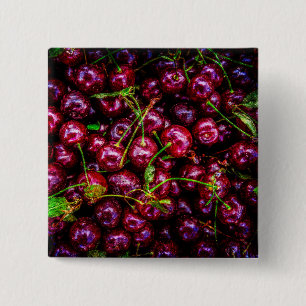 Cherries 2 Inch Square Button